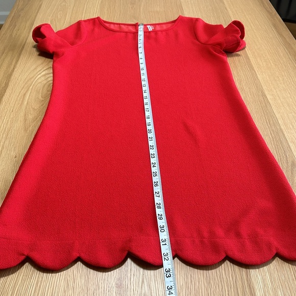 Mittoshop Short Sleeved Scalloped Red Dress - Picture 6 of 9
